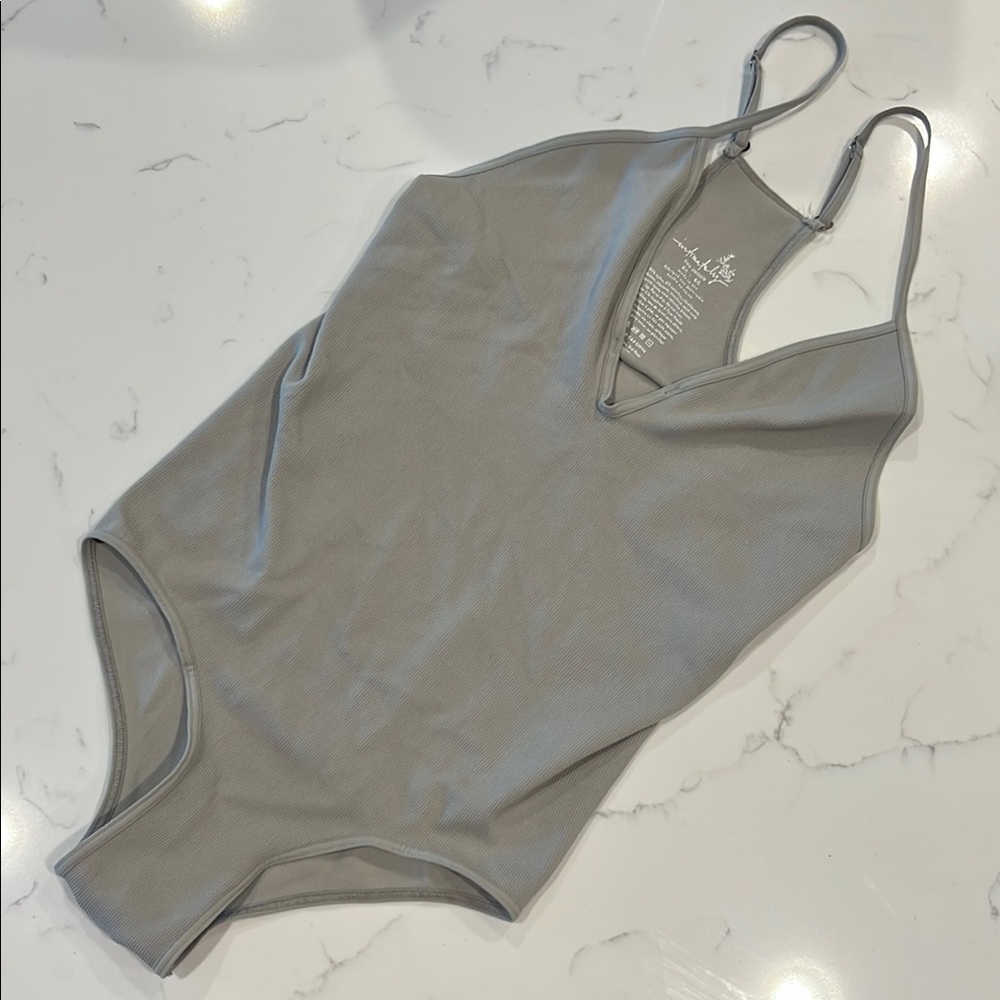 Free People - NWOT Move Along Grey Bodysuit - Sz M/L